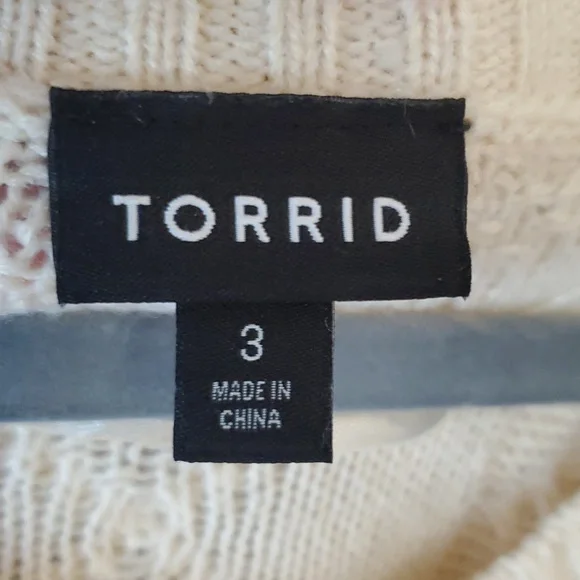 Torrid Cable Knit Cropped Cardigan With Rhinstones In Cream Size 3X - Picture 8 of 11